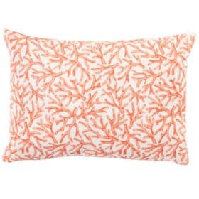 Coral Reef Boudoir Cushion in Orange and White