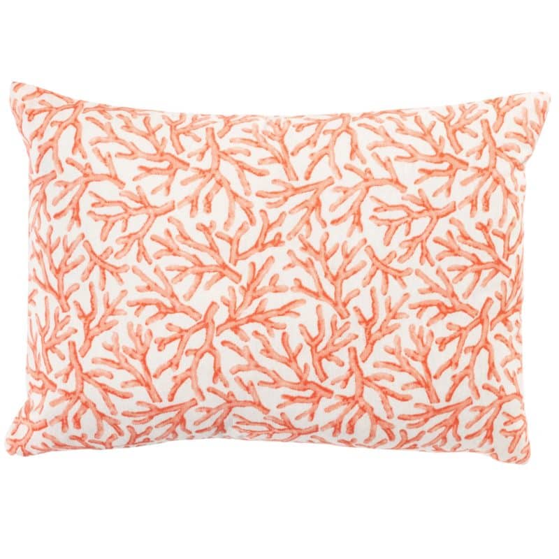 Coral Reef Boudoir Cushion in Orange and White