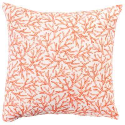 Coral Reef Cushion in Orange and White