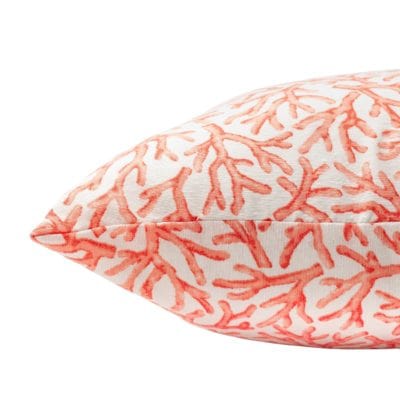 Coral Reef Cushion in Orange and White