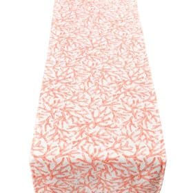 Coral Reef Table Runner in Orange and White