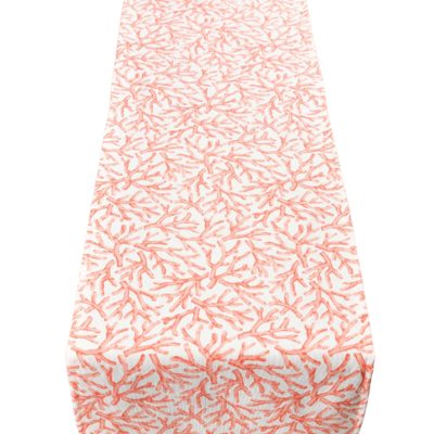 Coral Reef Table Runner in Orange and White