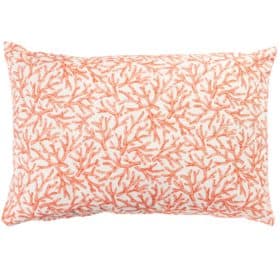 Coral Reef XL Rectangular Cushion in Orange and White