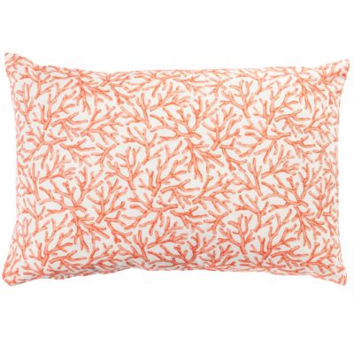 Coral Reef XL Rectangular Cushion in Orange and White