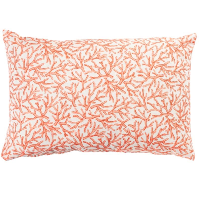 Coral Reef XL Rectangular Cushion in Orange and White