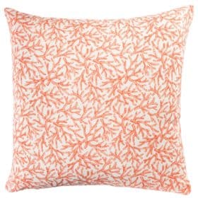 Coral Reef Extra-Large Cushion in Orange and White