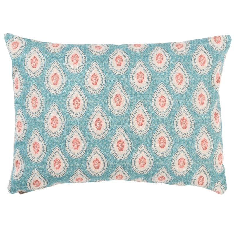 Anika Paisley Boudoir Cushion in Teal and Red