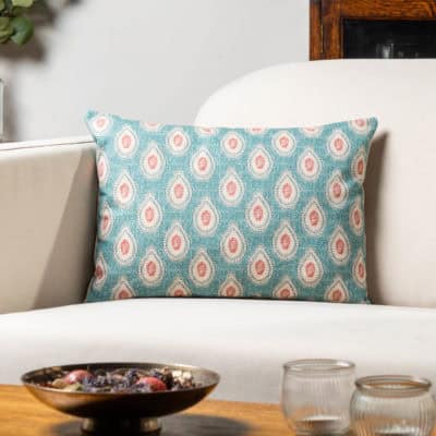Anika Paisley Boudoir Cushion in Teal and Red