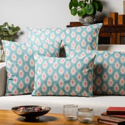 Anika Paisley Boudoir Cushion in Teal and Red