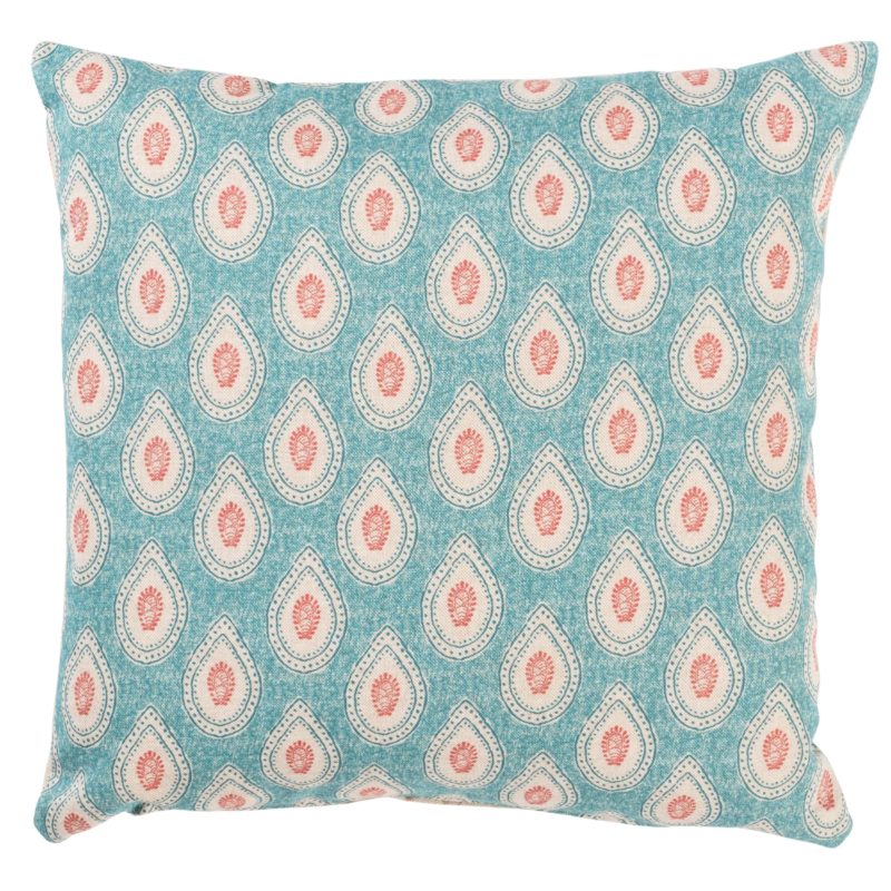 Anika Paisley Cushion in Teal and Red