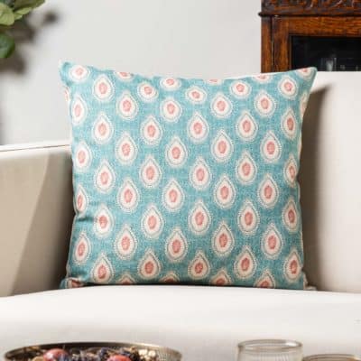 Anika Paisley Cushion in Teal and Red