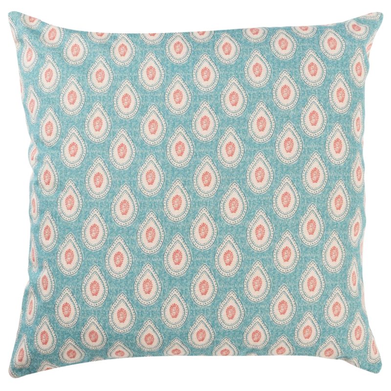 Anika Paisley Extra-Large Cushion in Teal and Red