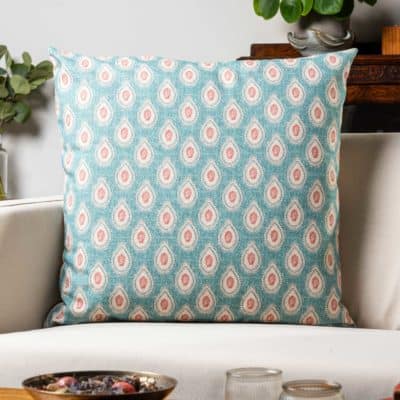 Anika Paisley Extra-Large Cushion in Teal and Red