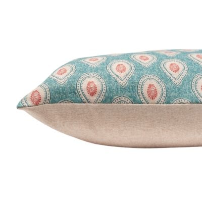 Anika Paisley Extra-Large Cushion in Teal and Red