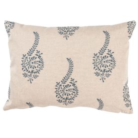 Floral Paisley Boudoir Cushion in Indigo Blue