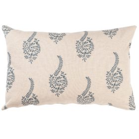 Floral Paisley XL Rectangular Cushion in Indigo Blue