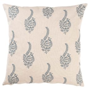 Floral Paisley Extra-Large Cushion in Indigo Blue