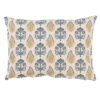 Cotswold Countryside Motif Boudoir Cushion in Gold and Indigo