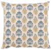 Cotswold Countryside Motif Cushion in Gold and Indigo