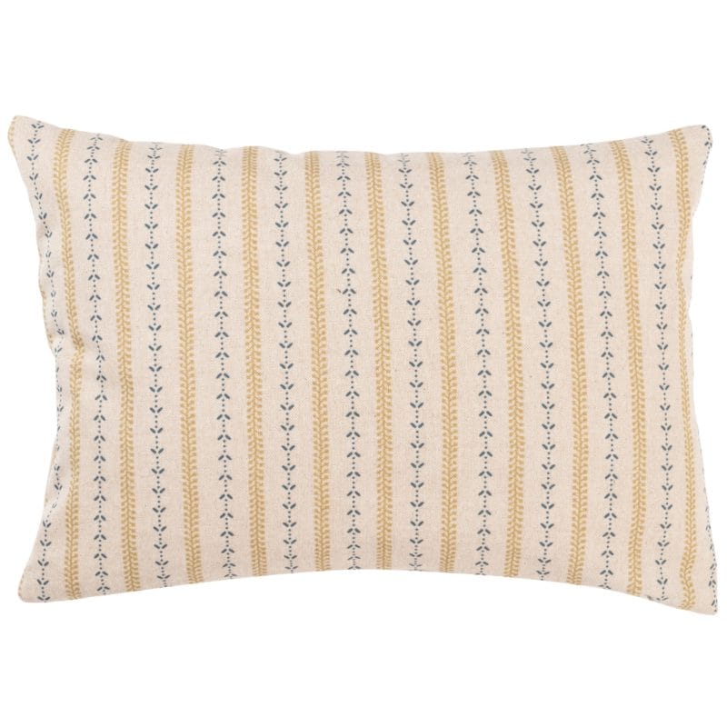 Cotswold Countryside Stripe Boudoir Cushion in Gold and Indigo