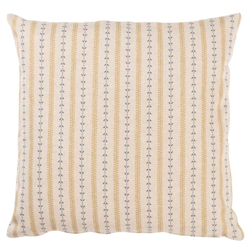 Cotswold Countryside Stripe Cushion in Gold and Indigo