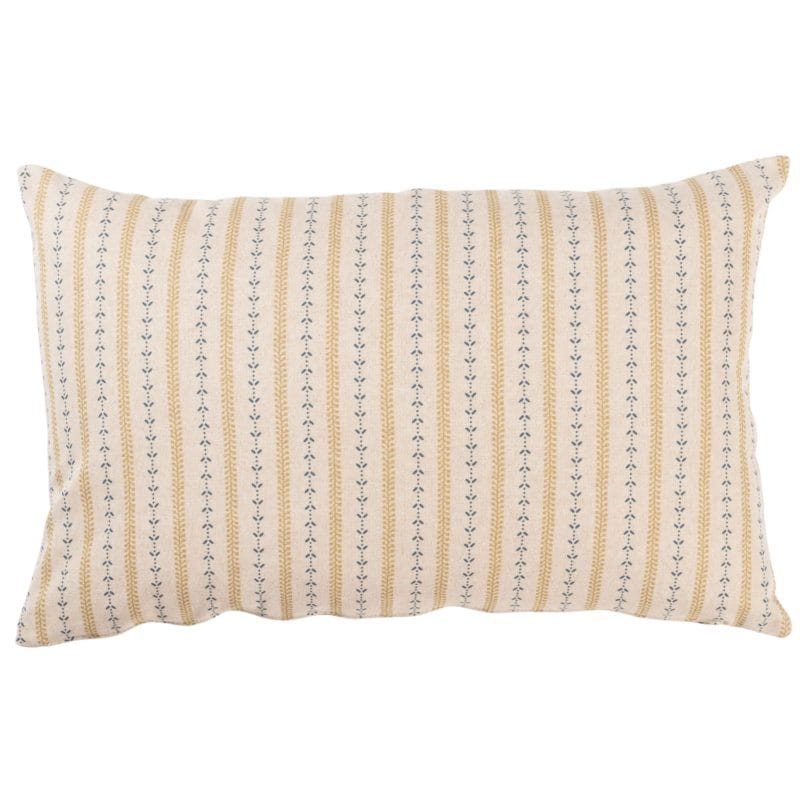 Cotswold Countryside Stripe XL Rectangular Cushion in Gold and Indigo