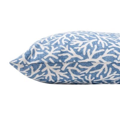 Coral Reef Cushion in Denim Blue