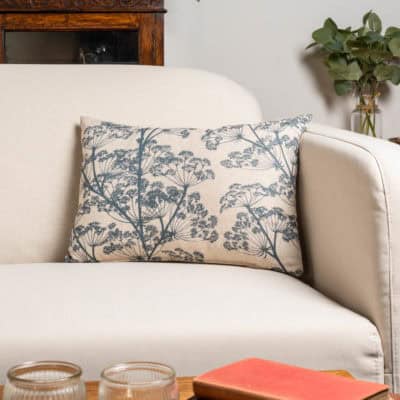 Cow Parsley Boudoir Cushion in Denim Blue