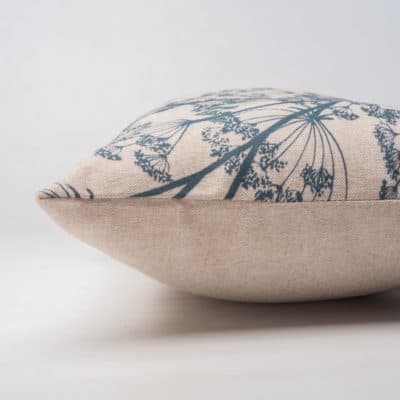 Cow Parsley Boudoir Cushion in Denim Blue
