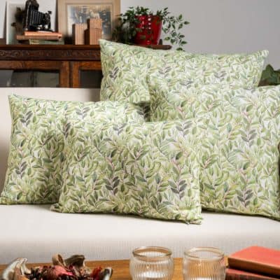 Willow Sketch Boudoir Cushion in Sage Green