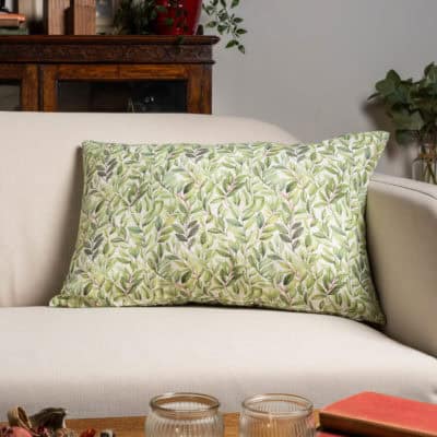 Willow Sketch XL Rectangular Cushion in Sage Green