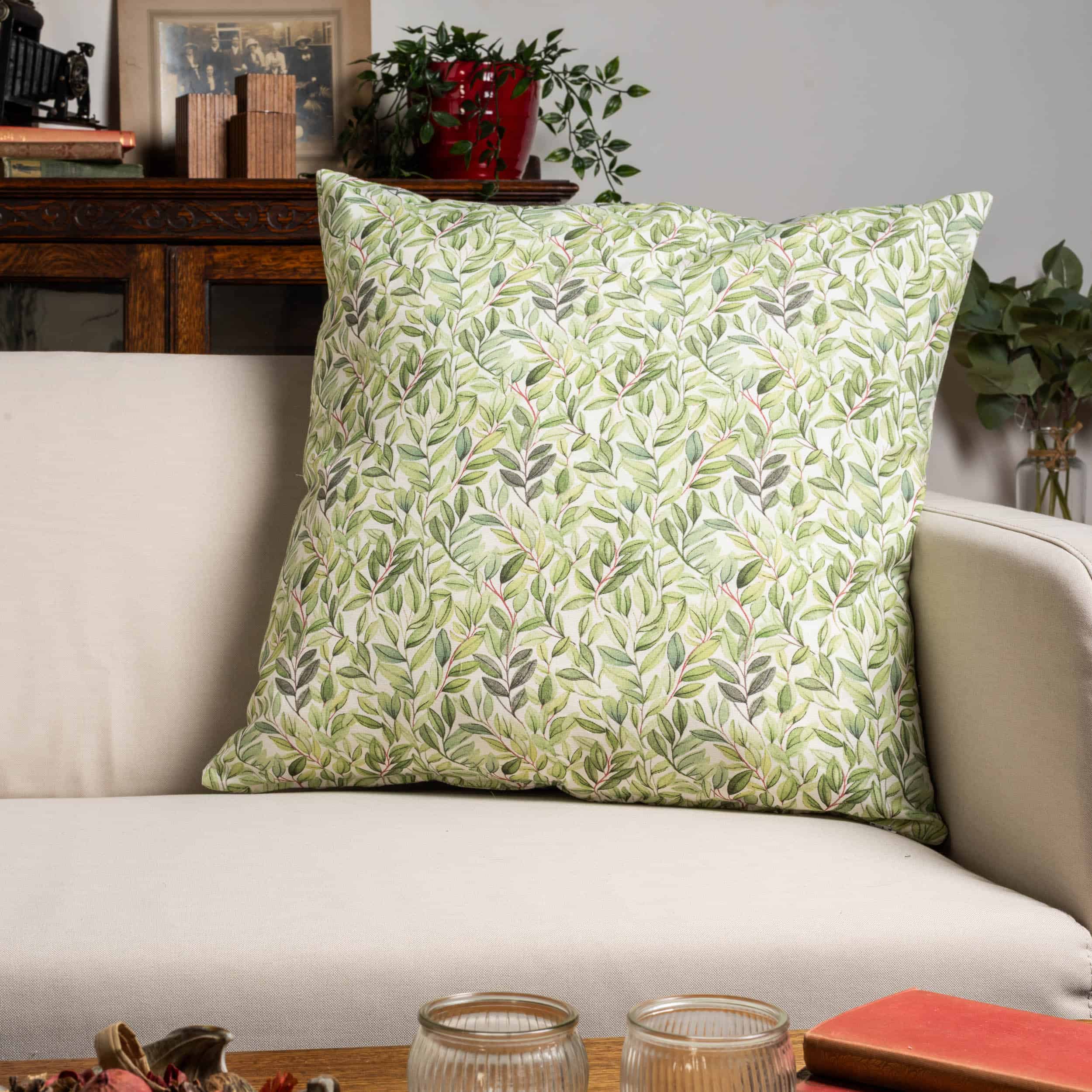 Willow Sketch Extra-Large Cushion in Sage Green