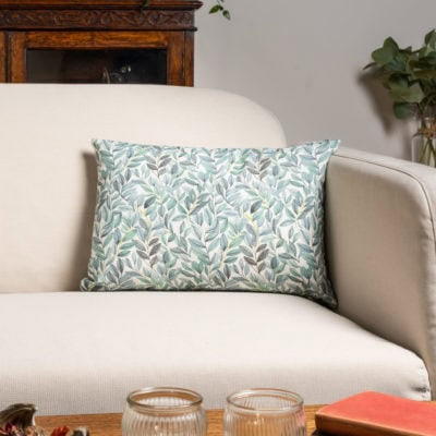 Willow Sketch Boudoir Cushion in Aqua Blue