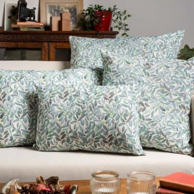 Willow Sketch Boudoir Cushion in Aqua Blue