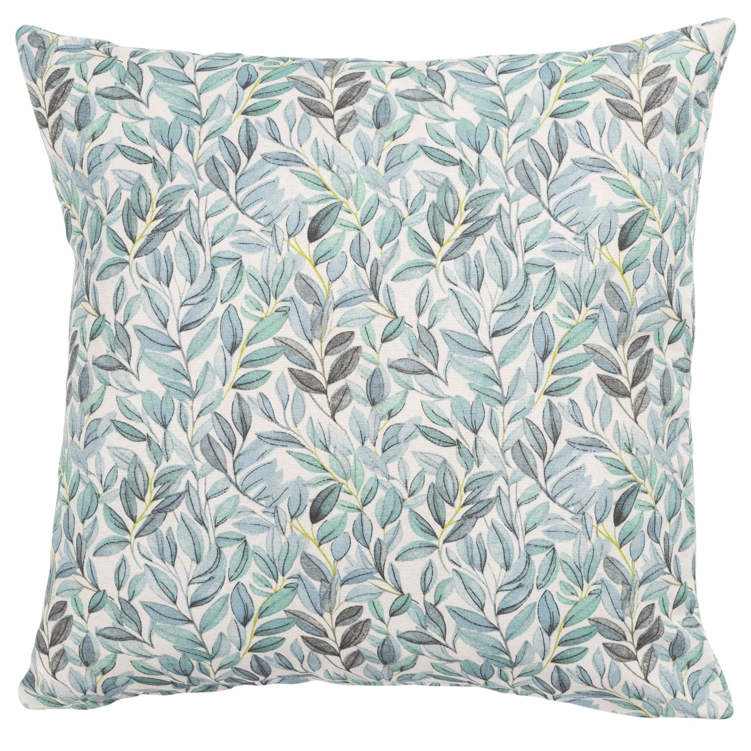 Willow Sketch Cushion in Aqua Blue