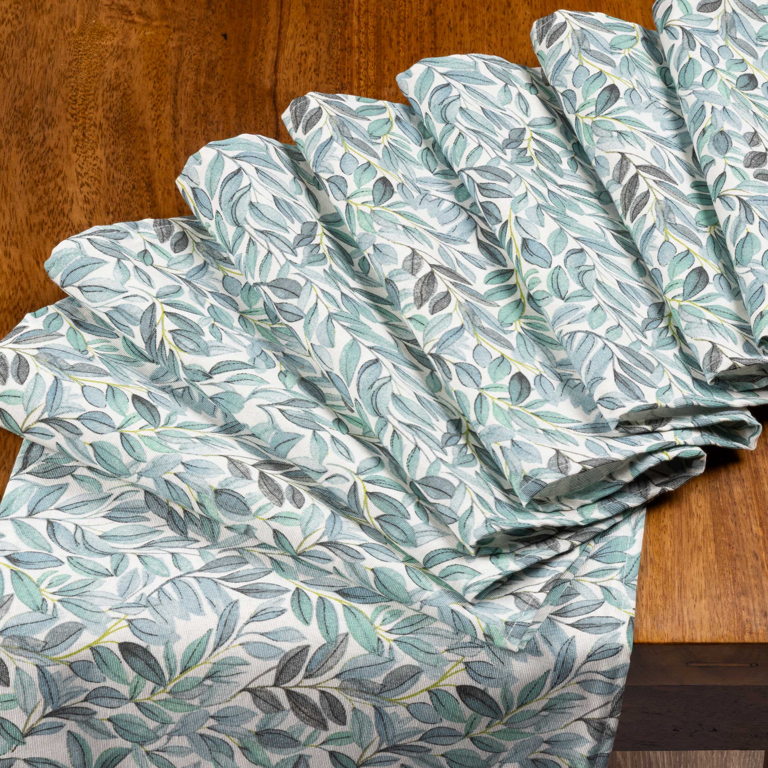 Willow Sketch Table Runner in Aqua Blue