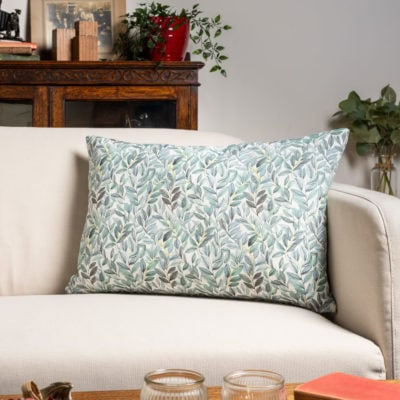 Willow Sketch XL Rectangular Cushion in Aqua Blue