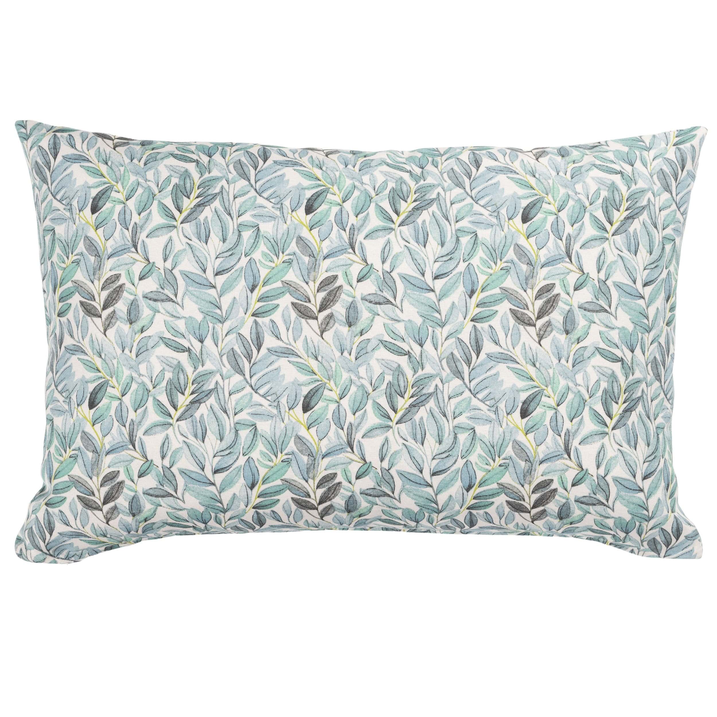 Willow Sketch XL Rectangular Cushion in Aqua Blue