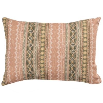 Aztec Trail Boudoir Cushion in Soft Pink and Green