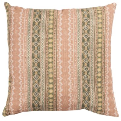 Aztec Trail Cushion in Soft Pink and Green