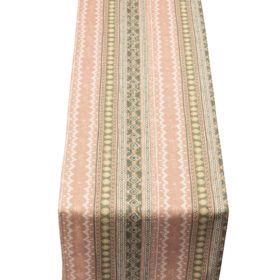 Aztec Trail Table Runner in Soft Pink and Green