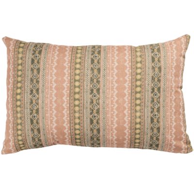 Aztec Trail XL Rectangular Cushion in Soft Pink and Green