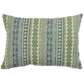 Aztec Trail Boudoir Cushion in Indigo Blue and Green