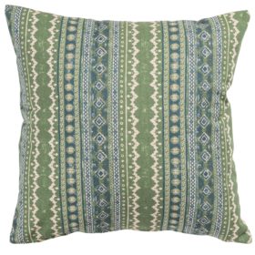 Aztec Trail Cushion in Indigo Blue and Green