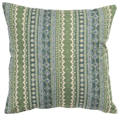 Aztec Trail Cushion in Indigo Blue and Green