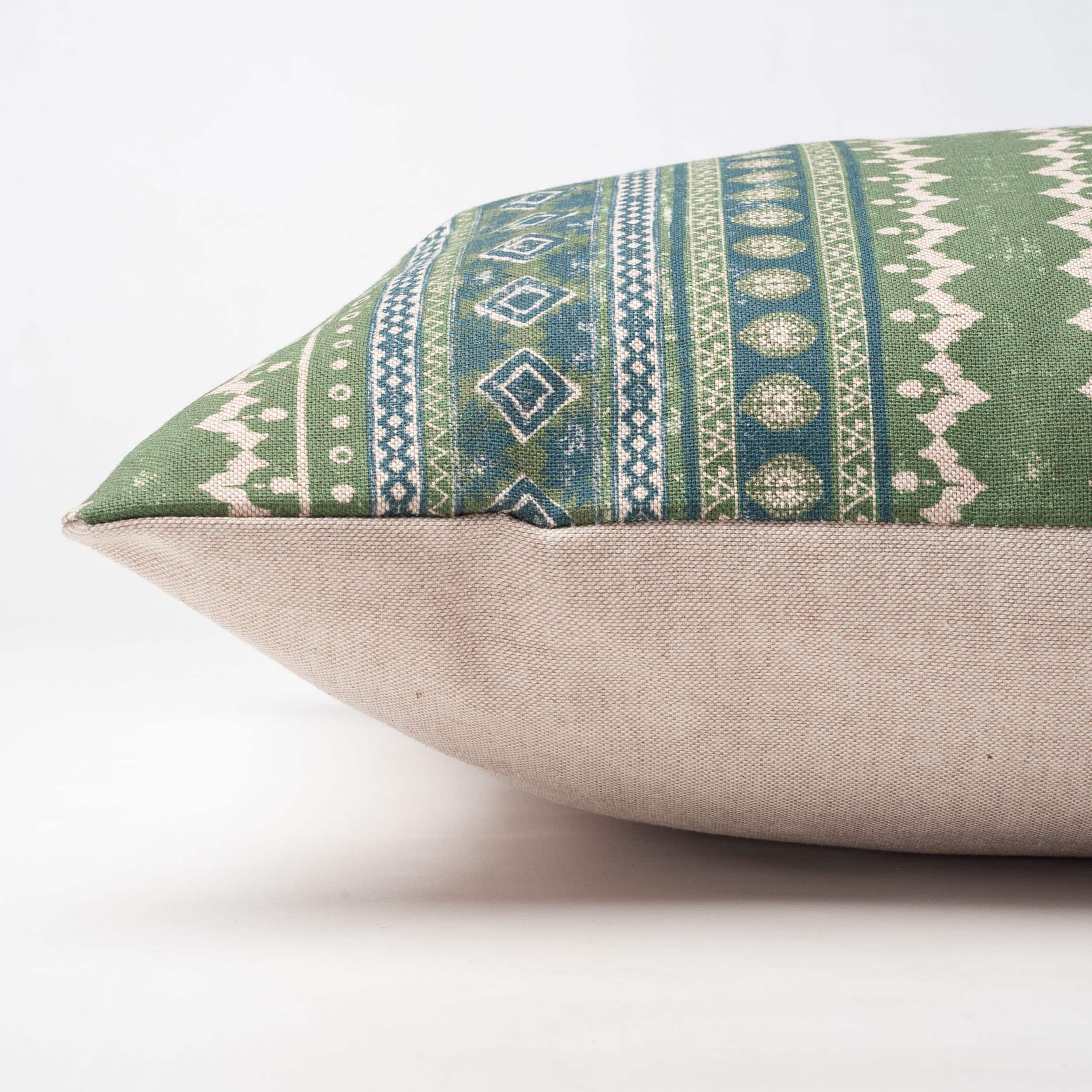 Aztec Trail Cushion in Indigo Blue and Green