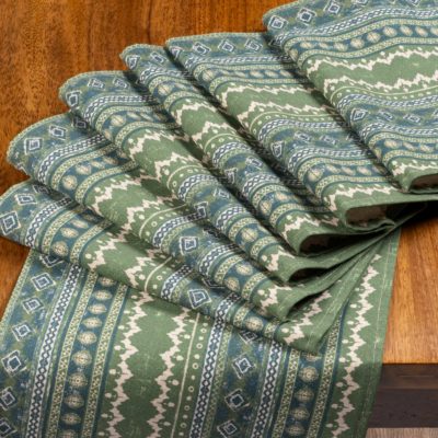 Aztec Trail Table Runner in Blue and Green