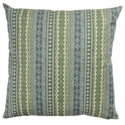 Aztec Trail Extra-Large Cushion in Indigo Blue and Green