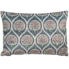 Damask Fan Velvet Boudoir Cushion in Jade Green