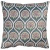 Damask Fan Velvet Cushion in Jade Green